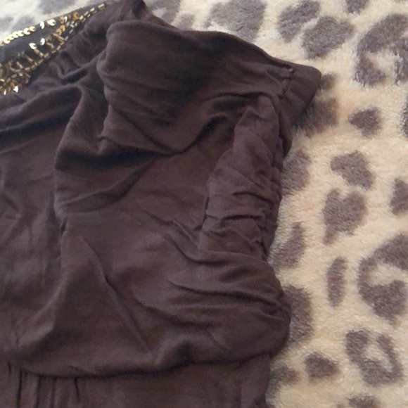 FINAL PRICE Motherhood Maternity Brown Sequin Mesh Cami Tank Top Rayon Medium - Picture 6 of 14